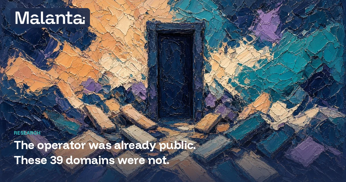 The Operator Was Already Public. These 39 Domains Were Not.