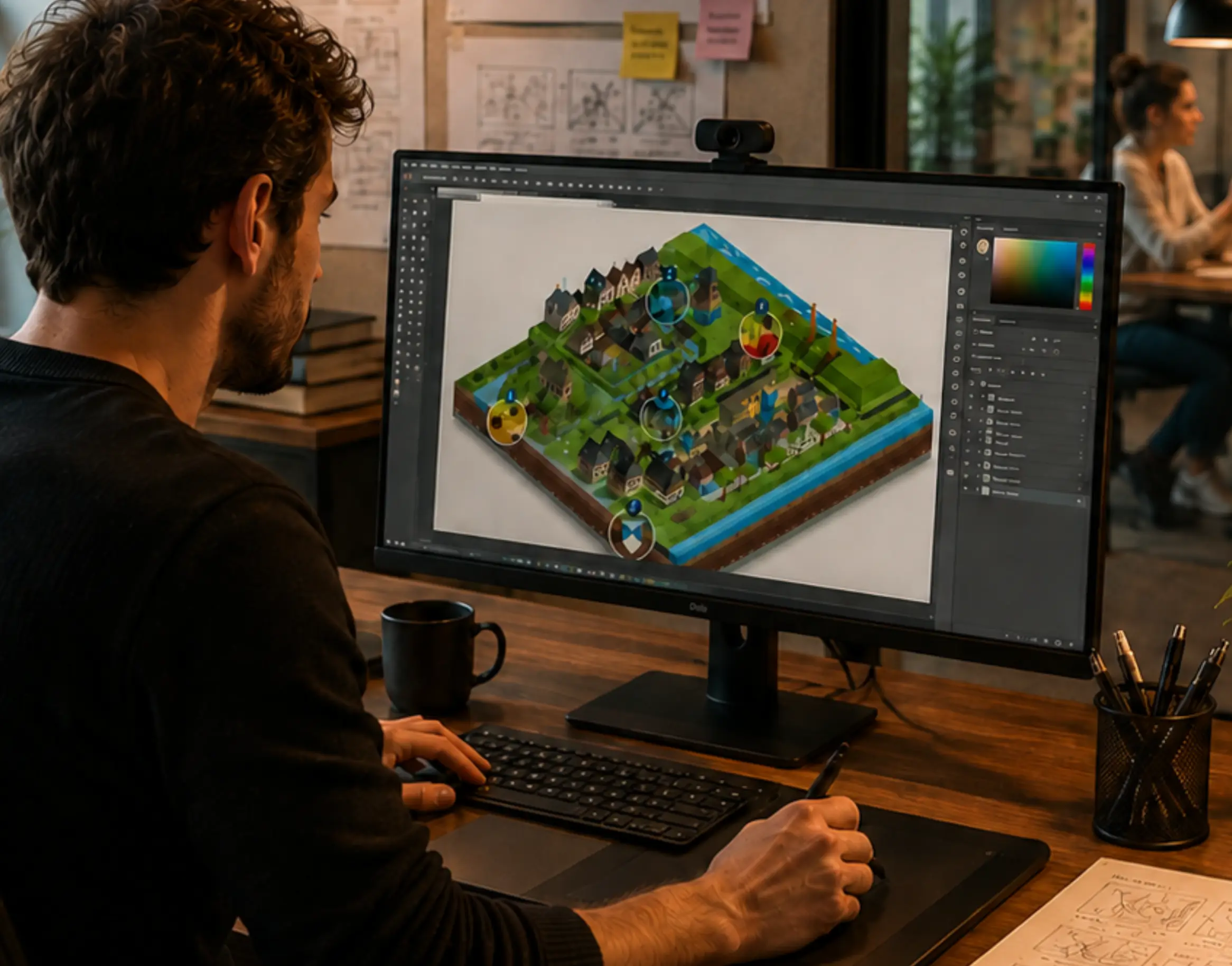 Samenwerken aan een praatplaat met Storytelling Studios