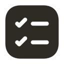Icon of two checkmarks with lines representing a task list or checklist.