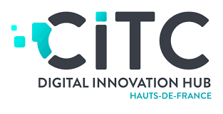 CITC Digital Innovation Hub Hauts-de-France logo with stylized letters and digital pixel elements.