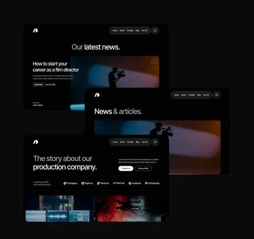 Cinemaflow - Sections Included - Ultimate Video Agency Webflow Template