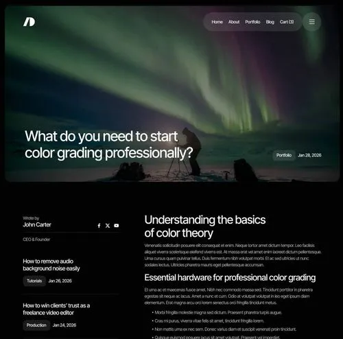Cinemaflow - Blog Post Page - Ultimate Video Agency Webflow Template