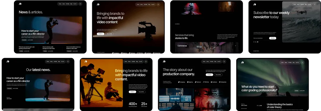 Cinemaflow - Template Pages - Ultimate Video Agency Webflow Template