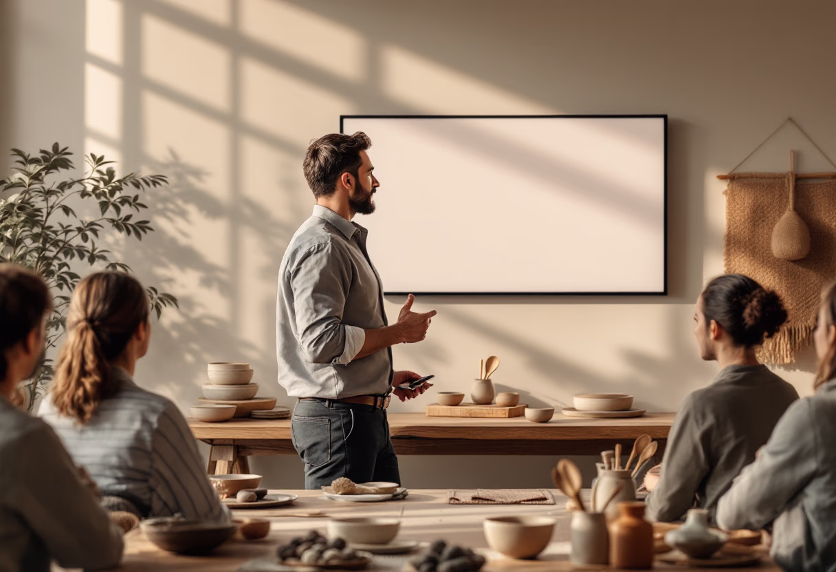 image of business professionals interacting with technology (for a b2b saas) - prompt 3