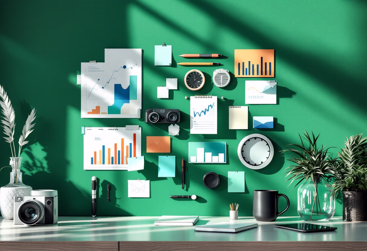 image of a digital marketing strategy board (for a social media and communication)