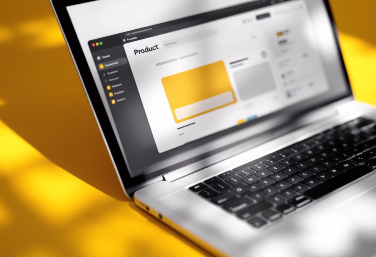 [interface] image of a laptop displaying product interface (for an ai saas company)