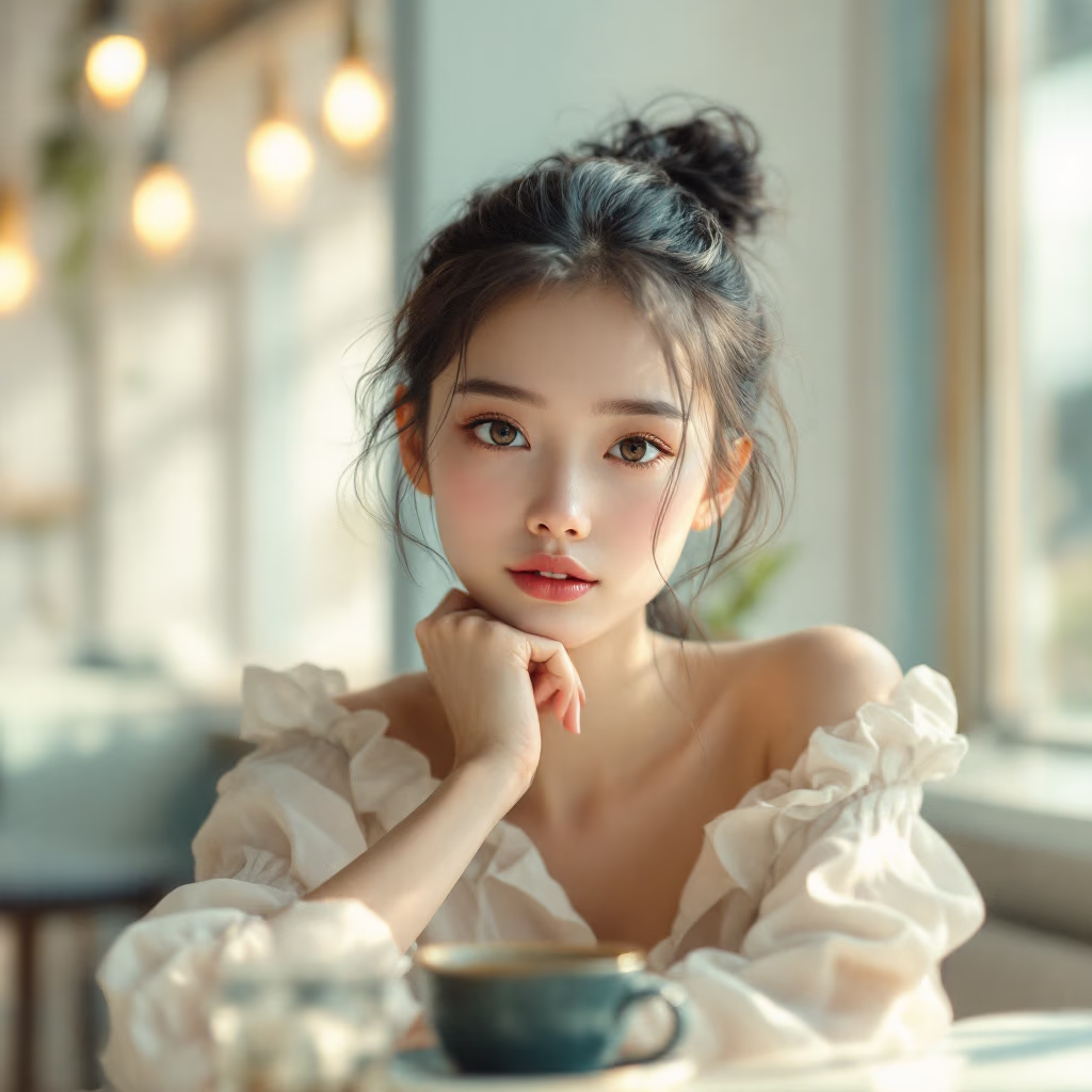 [headshot] image of customer (for a coffee shop & cafe)