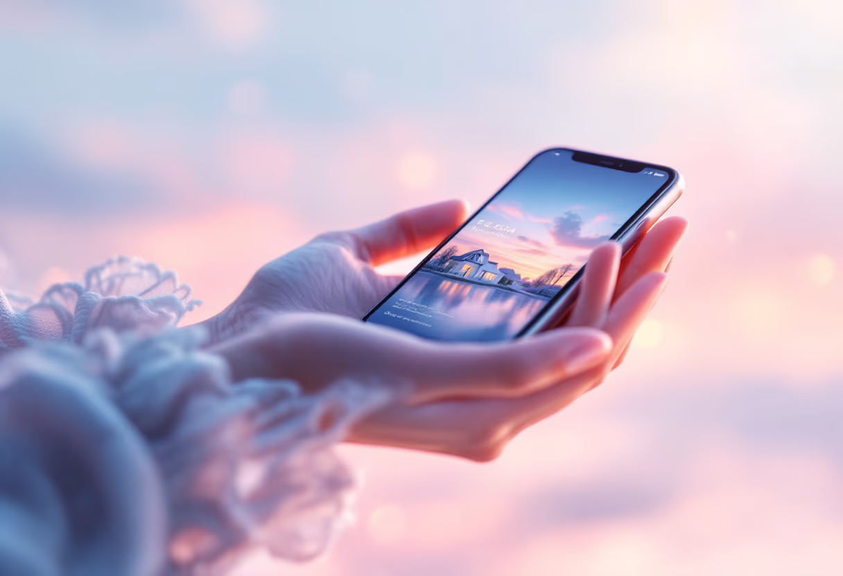 image of real estate app on a mobile device