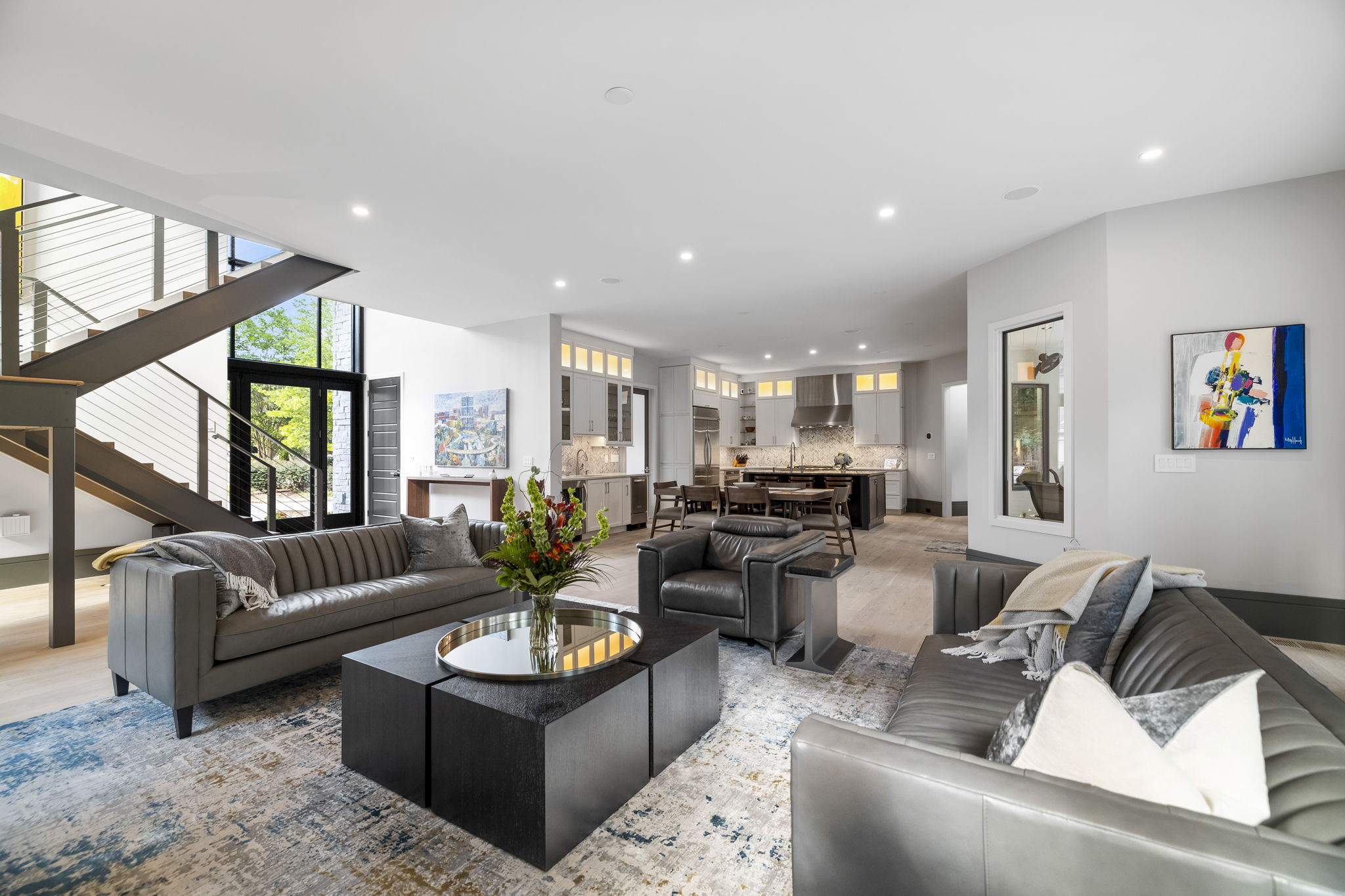 image of a modern, bustling farmer's market setting