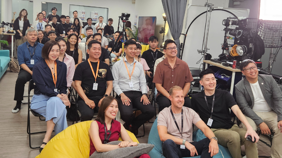 [background image] image of a busy tech company's office space (for a ai education tech company).