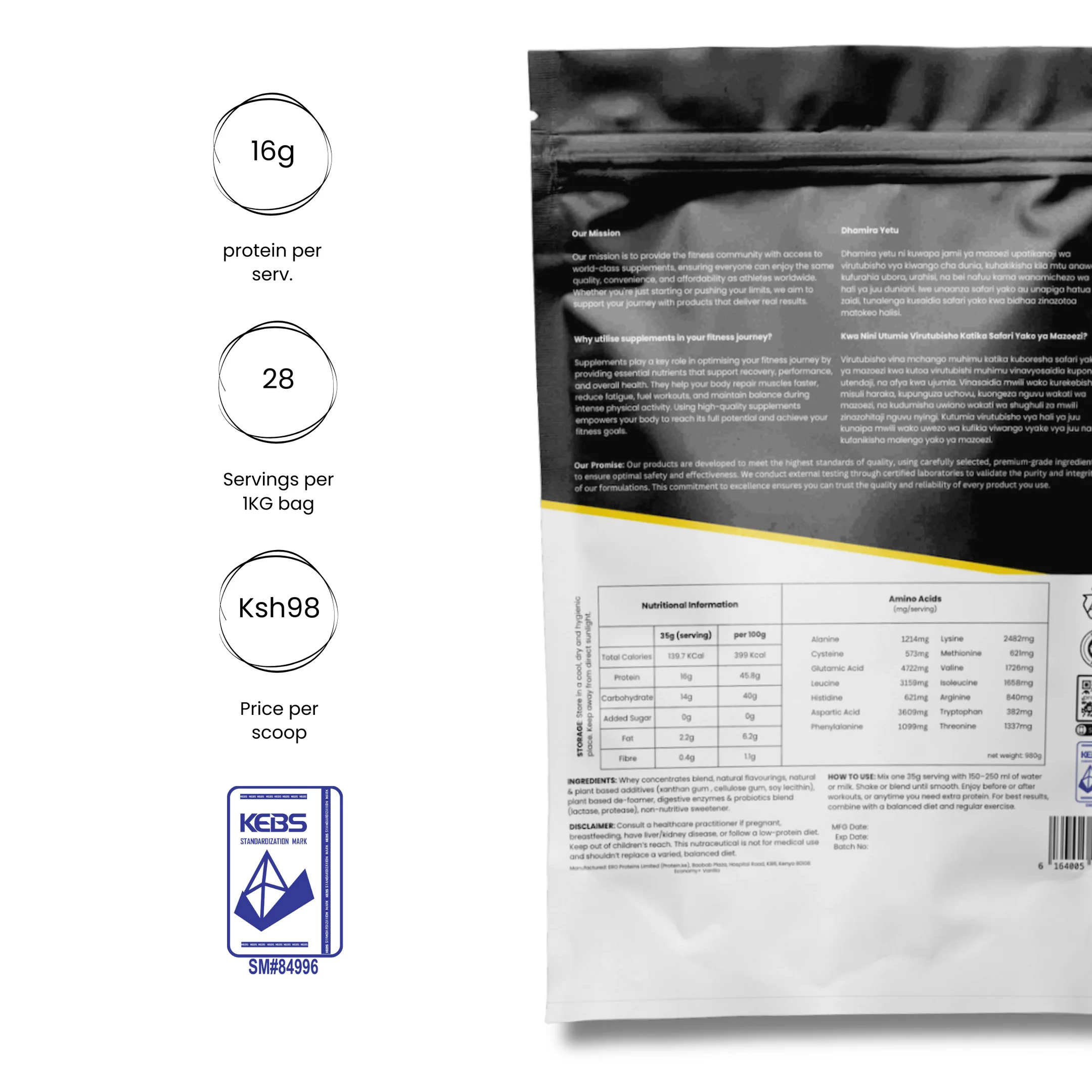 Economy+ Vanilla Whey Protein