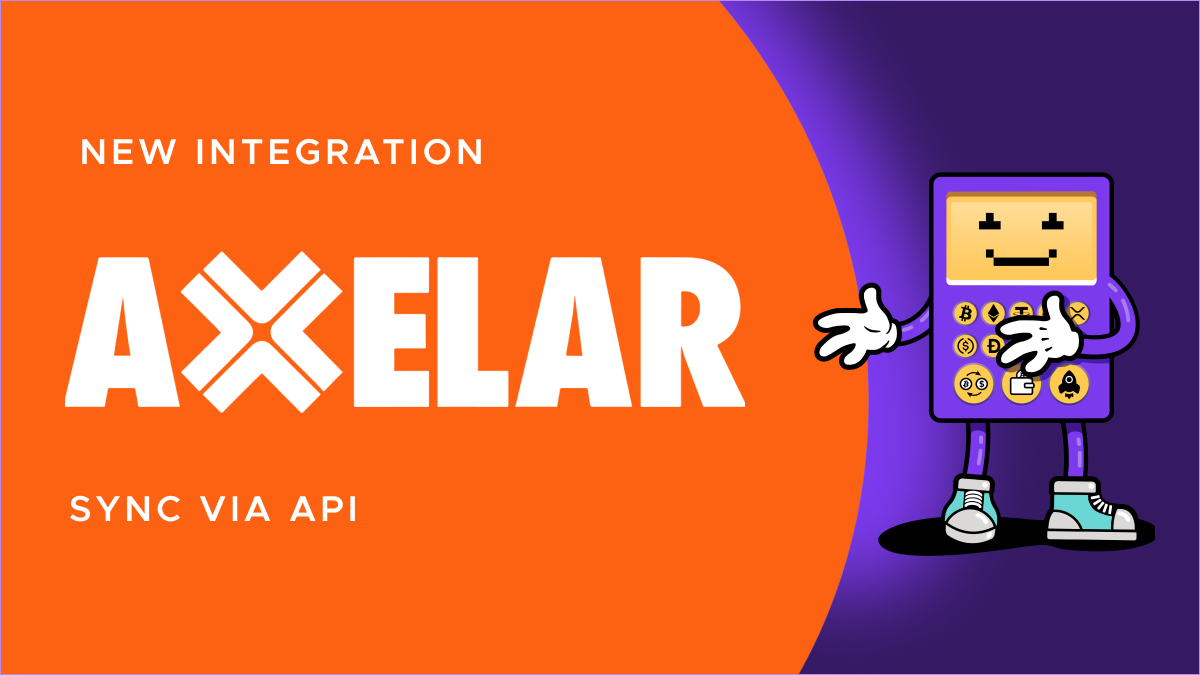 You can now connect to Axelar via API sync.