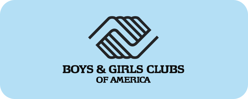 Logo of Boys & Girls Clubs of America featuring two stylized hands clasping above the organization name.