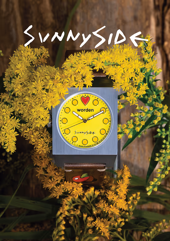 Worden Watch SunnySide Theme Image - Watch In Front of Flowers