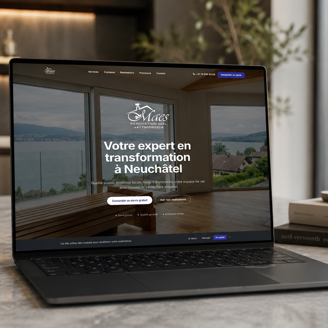 Aperçu du site internet réalisé pour Maes Rénovation Sàrl
