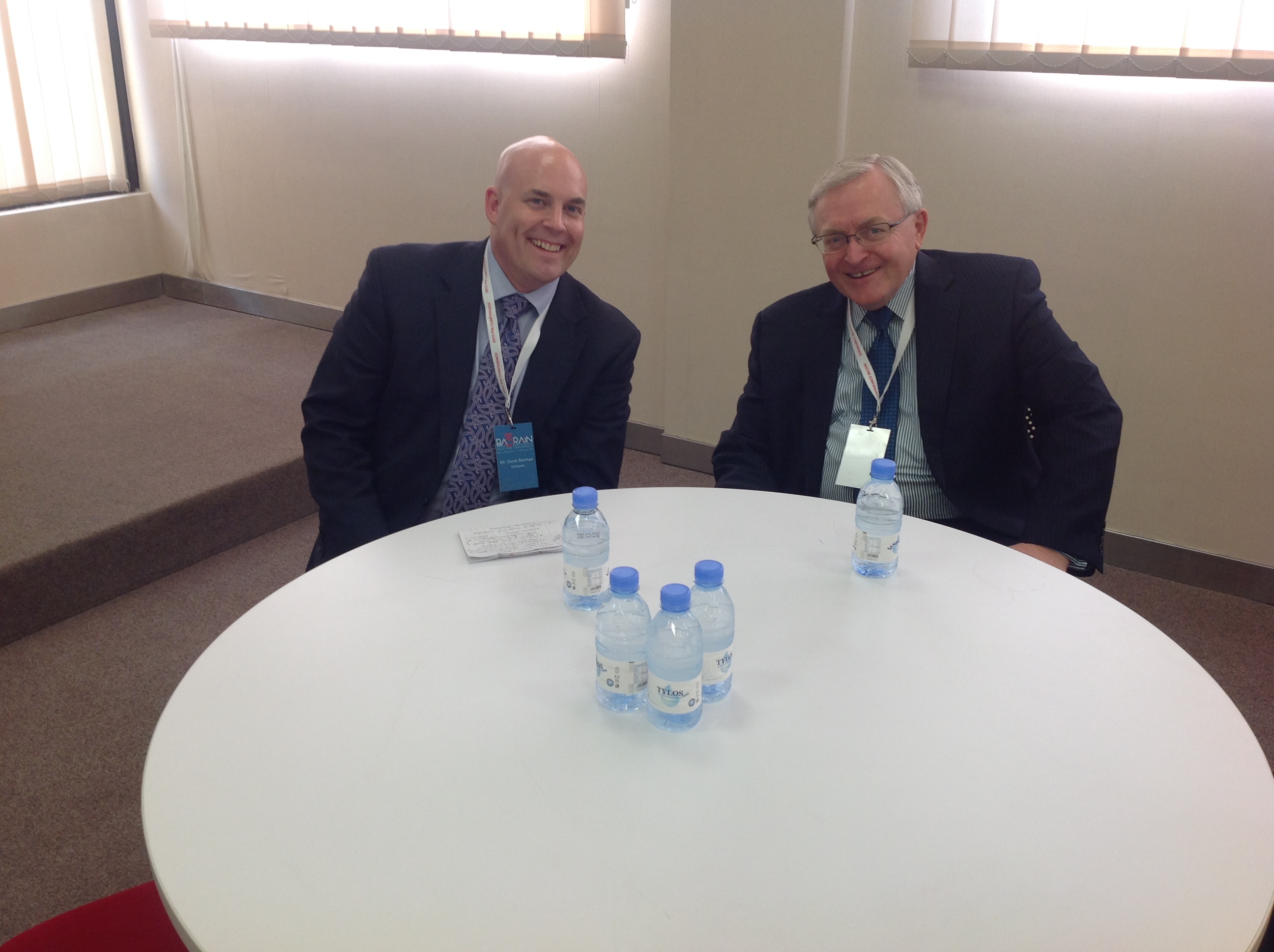 Derek Bierman and Dr. Michael Chipps together in Bahrain in 2015