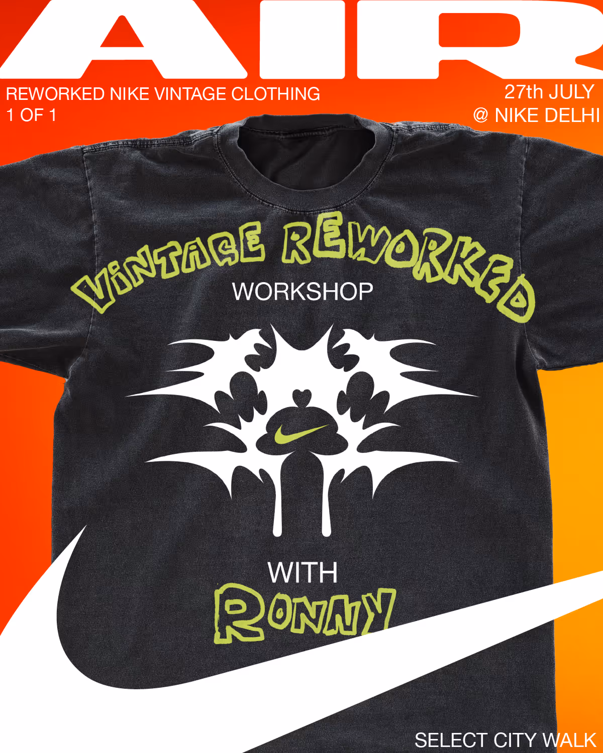 A poster of a Nike air t shirt