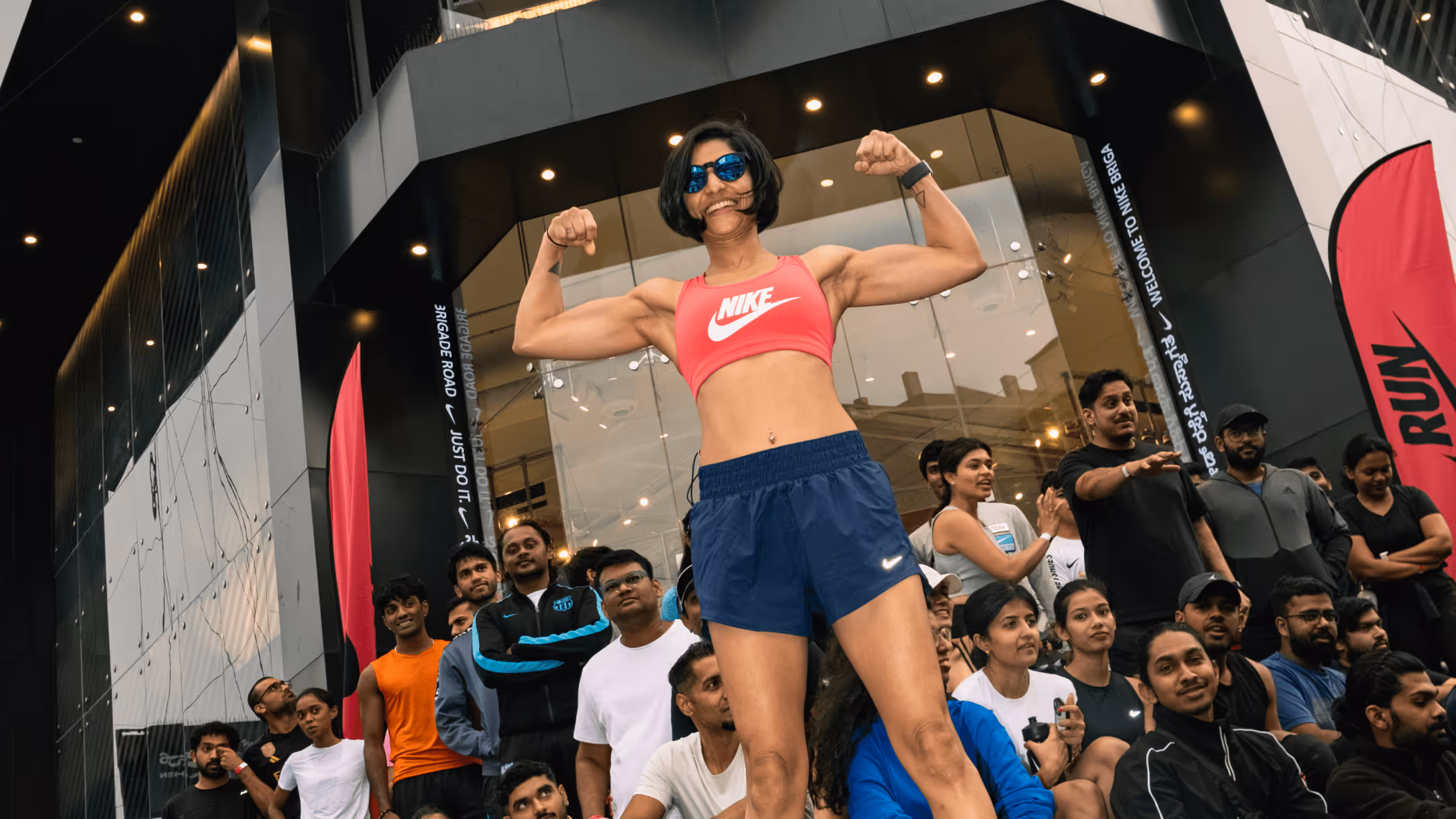 Two people training at a nike event