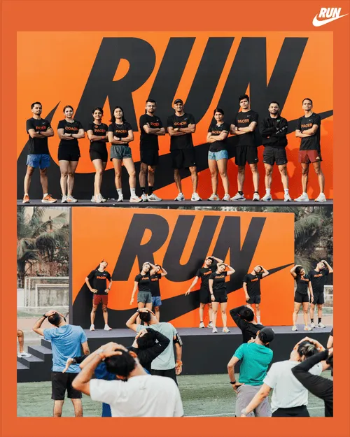 Collage of people at the shake out run event