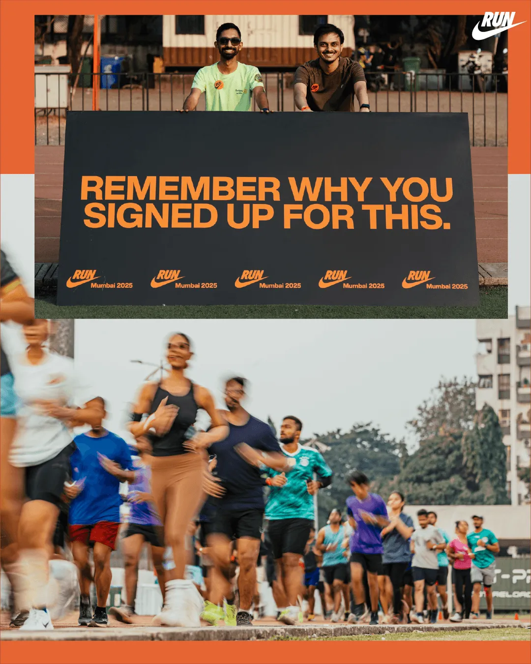 Collage of images of the people in a marathon