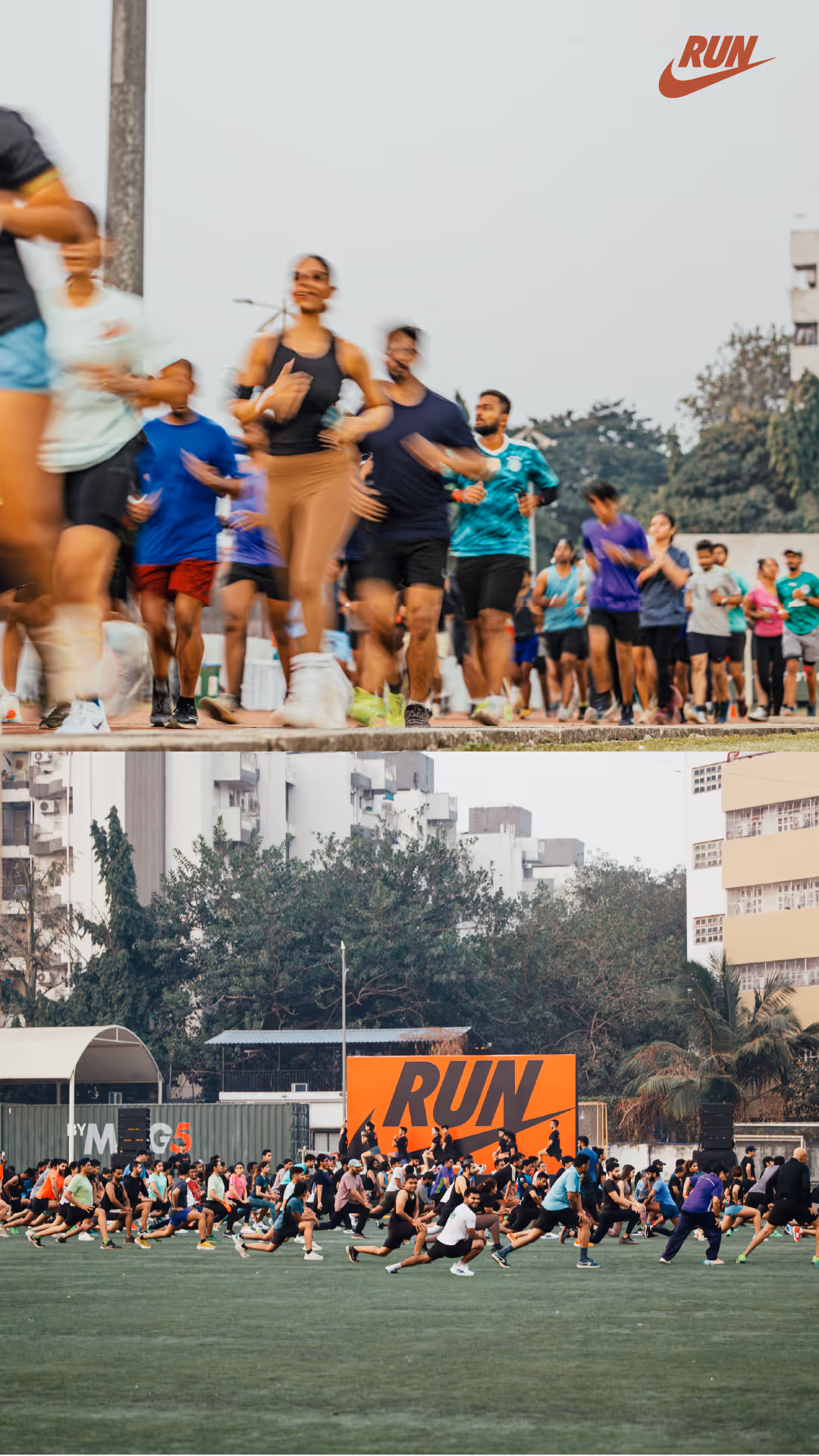Participants running the marathon
