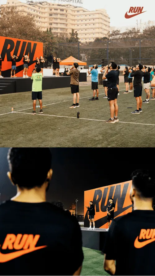 Participants excercising at the shake out run event