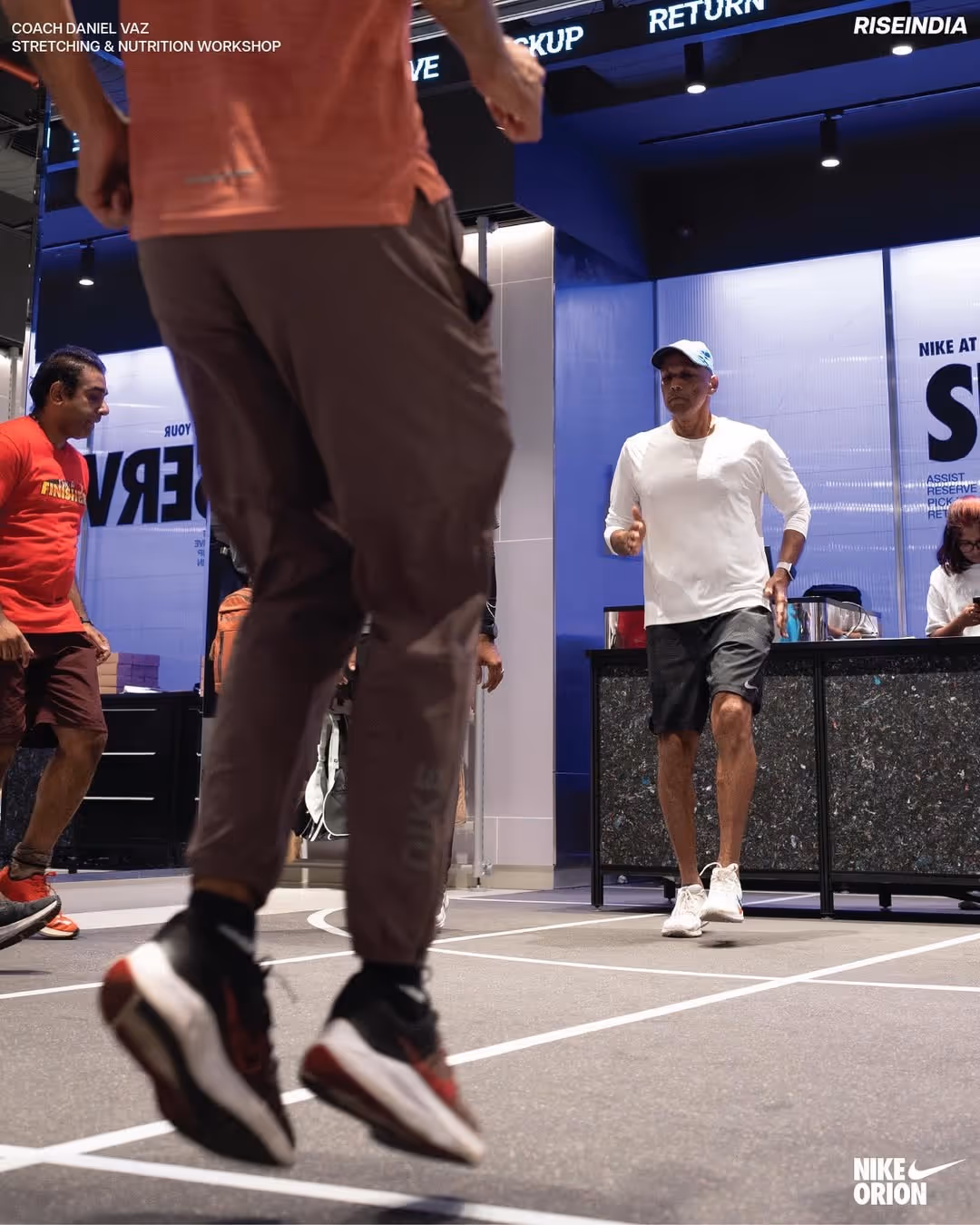 A man jumping in an workout session