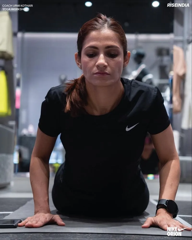 Urmi Kothari practicing yoga