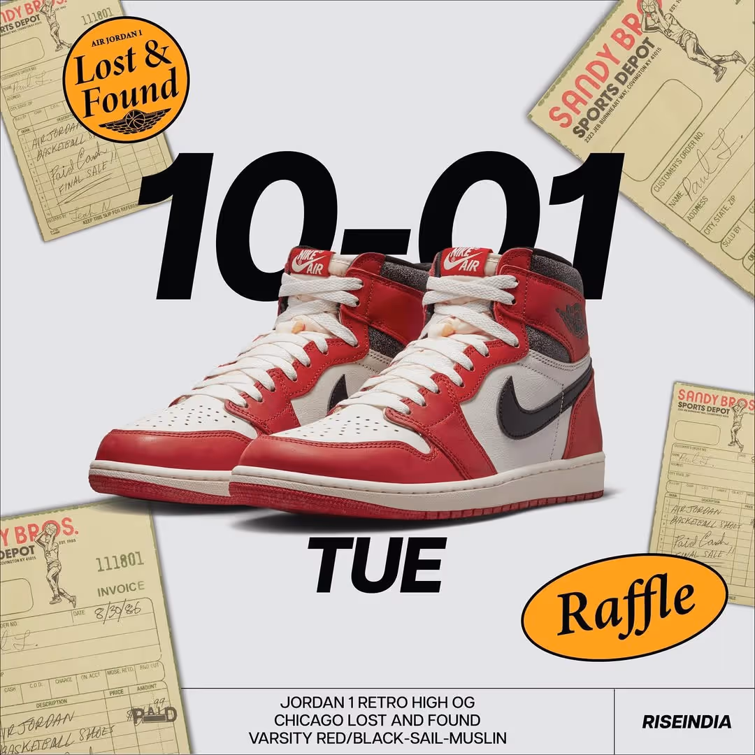 Jordan 1 Retro High OG Chicago Lost and Found Varsity Red