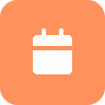 A calendar icon in an orange box
