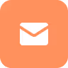 An envelope icon in an orange box