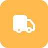A truck icon in a yellow box