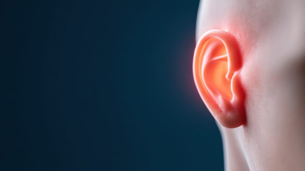 illustration of a painful swollen ear