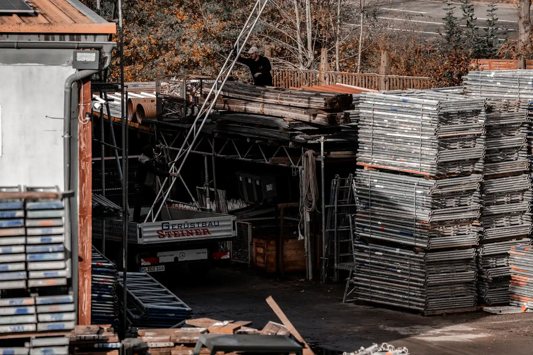 Gerüstbau Elemente gestapelt