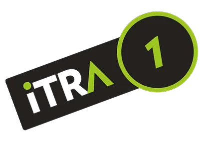 ITRA logo with stylized letters and a green circled number 1.