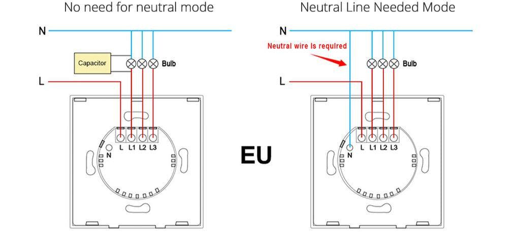 Большинство современных умных выключателей требует нейтральный провод — в старых квартирах его придётся тянуть или выбирать модели, работающие без нейтрали.