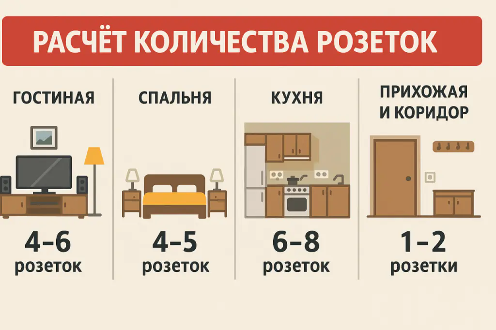 Для полноценной работы за компьютером нужно минимум две–три точки: сам компьютер или ноутбук, монитор, зарядка для телефона и настольная лампа.