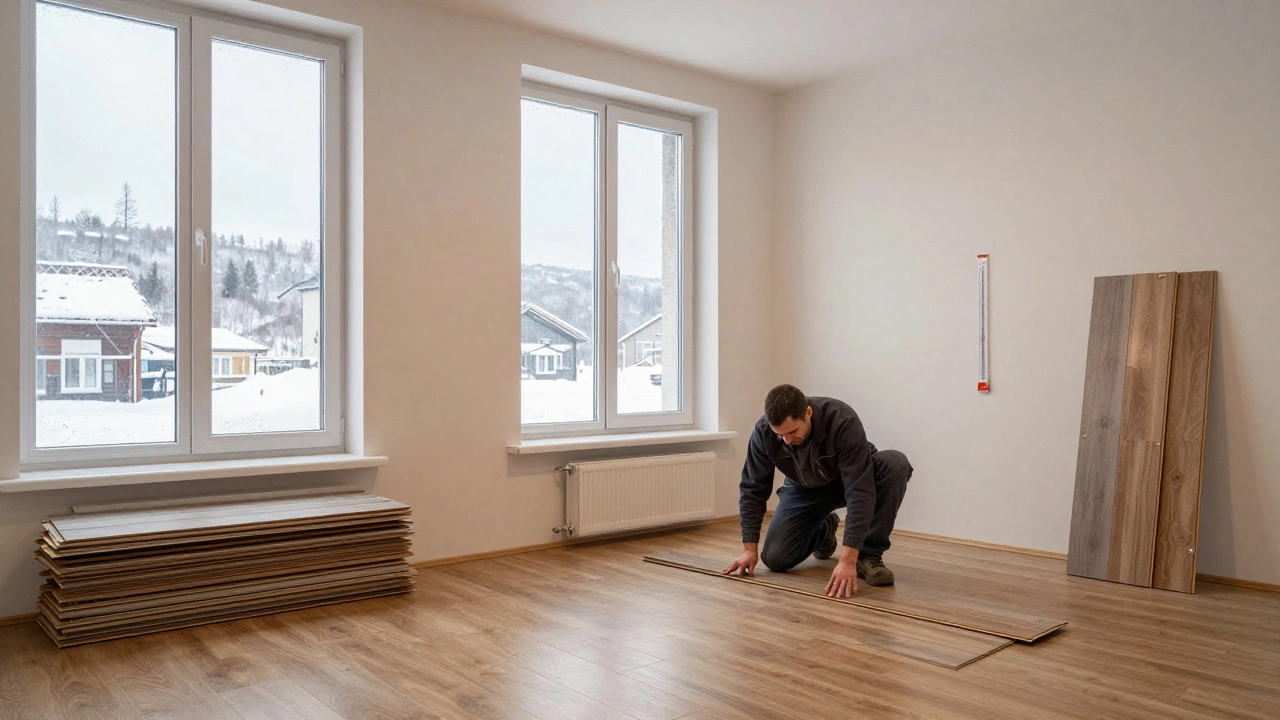 Зимние работы удлиняются из‑за медленного высыхания стяжки и штукатурки, поэтому к срокам и затратам стоит заранее добавить 2–3 недели и резерв бюджета.