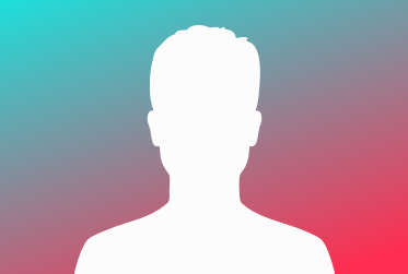 White silhouette on blue red gradient background