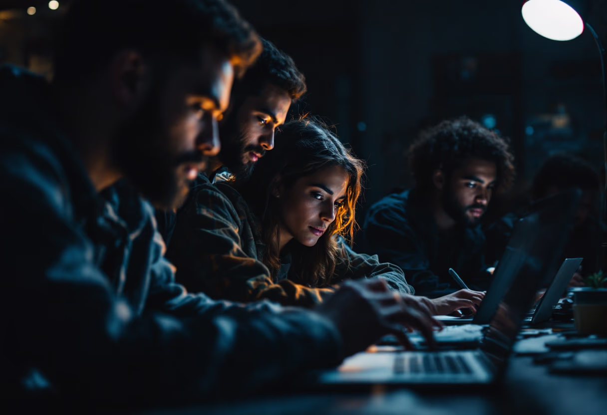 image of students collaborating on a project (for a edtech)