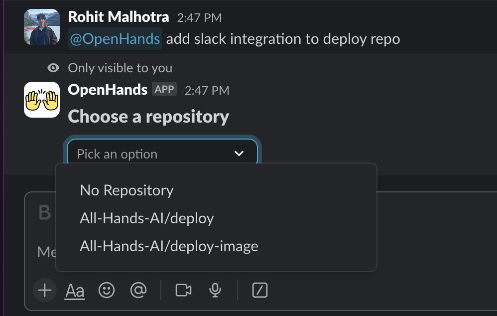 Repository selection