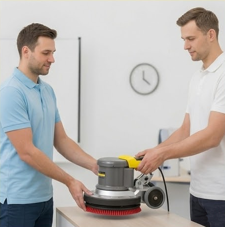 Zwrot wypożyczonego odkurzacza piorącego Karcher po czyszczeniu dywanów w Poznaniu.