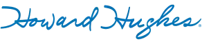 Howard Hughes name logo in blue cursive script.