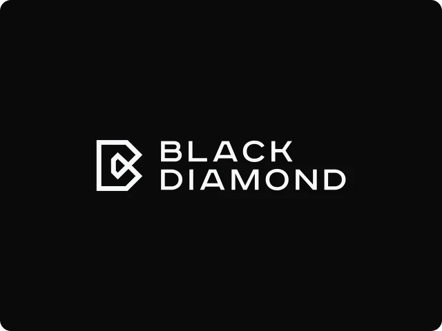 Black Diamond company logo with stylized 'BD' icon on a black background.