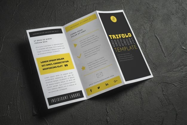 bullet points and headlines for trifold high-quality business brochures