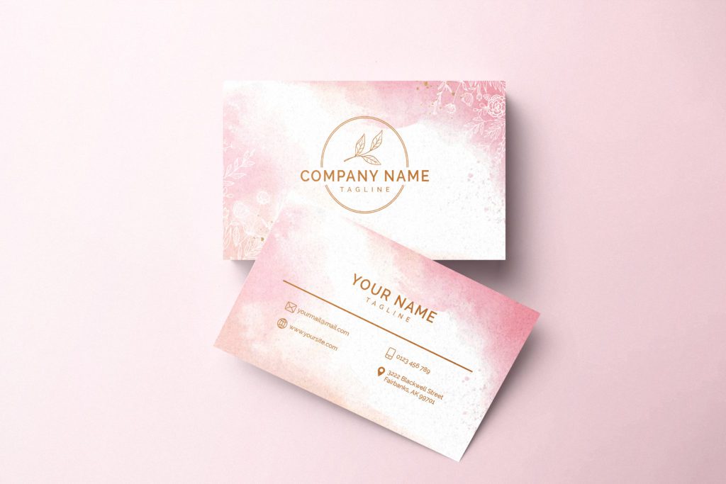 Pastel Watercolor interior design Business Cards