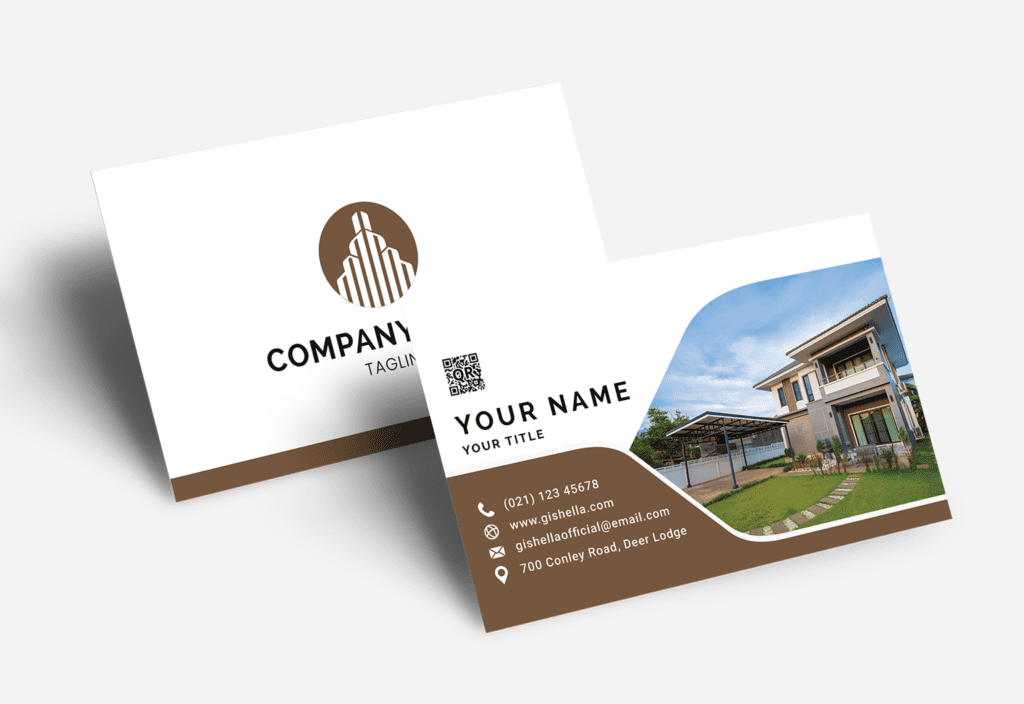 Real Estate Card Template with a property photograph  