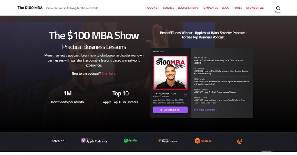The $100MBA Show- Best Leadership Podcasts