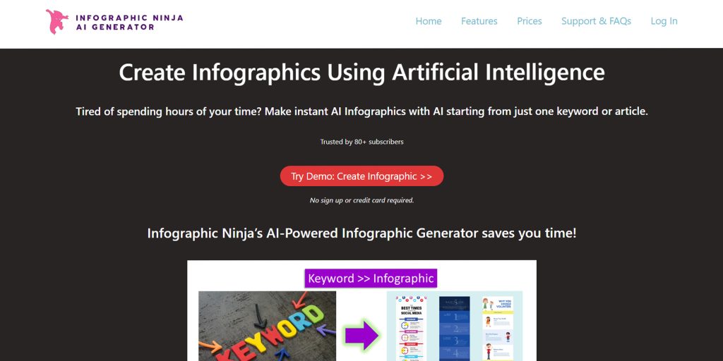 Infographic Ninja AI generator