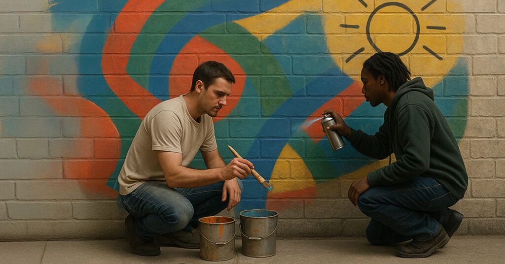 spray-painted on public walls